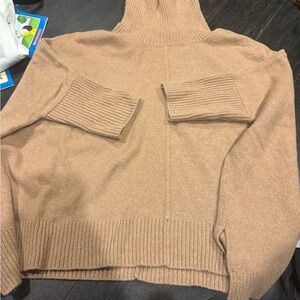 LOFT Women's Tan Cowl Neck Sweater